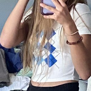 Porgygon shein white crop top